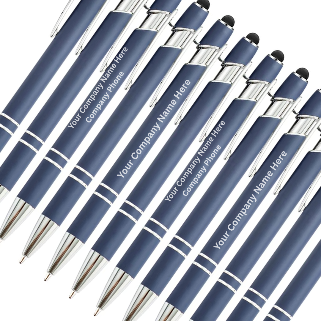 Blue Ballpoint Pen with Stylus Tip, 2 in 1 Stylus Stylish Pen